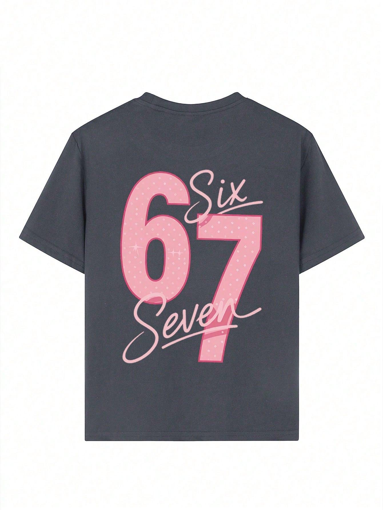 SZARY T-SHIRT NADRUK