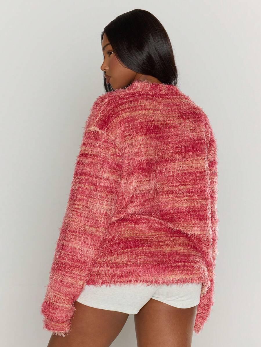 sweter rozpinany wzór paski