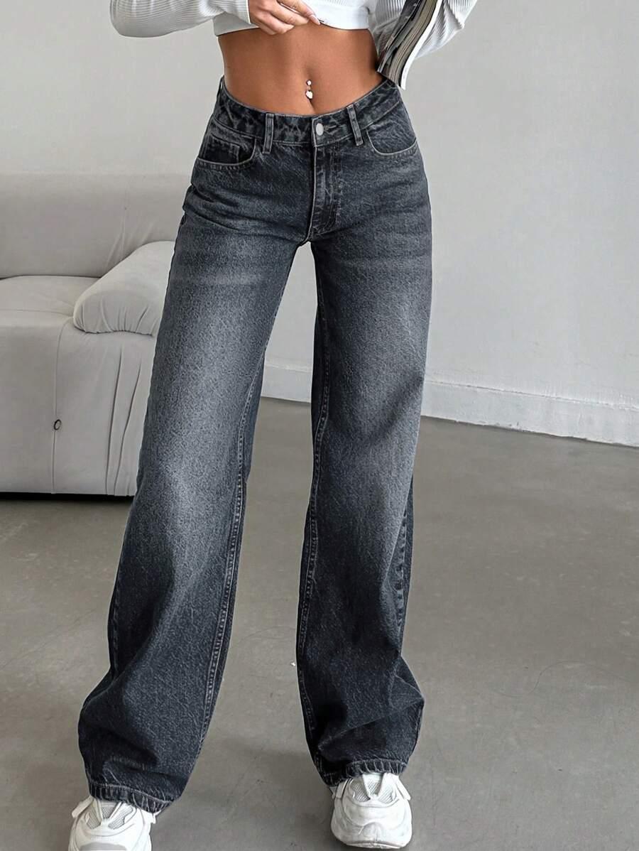 CZARNE SPODNIE JEANS