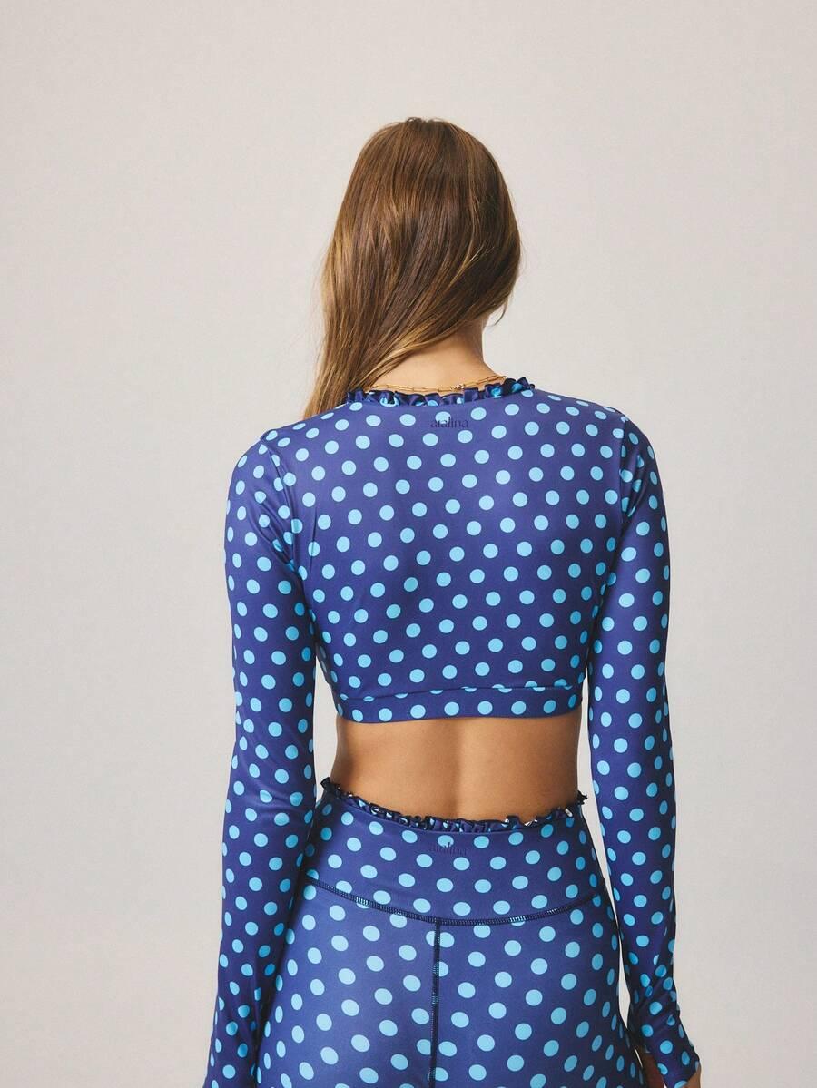 KOMPLET TOP LEGGINSY WZÓR GROSZKI 