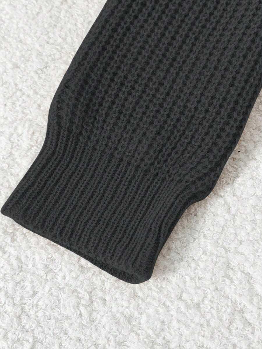 SZARY DZIANINOWY SWETER 