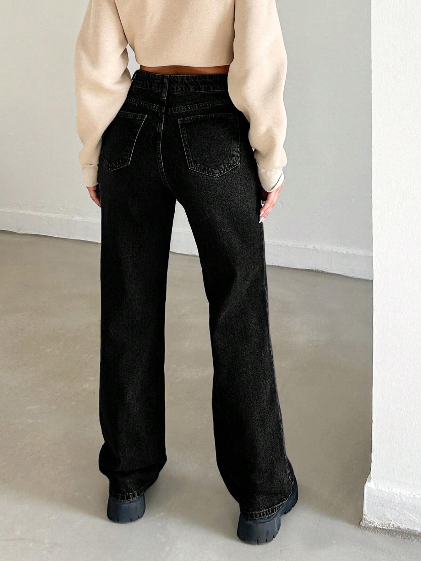 CZARNE SPODNIE JEANS