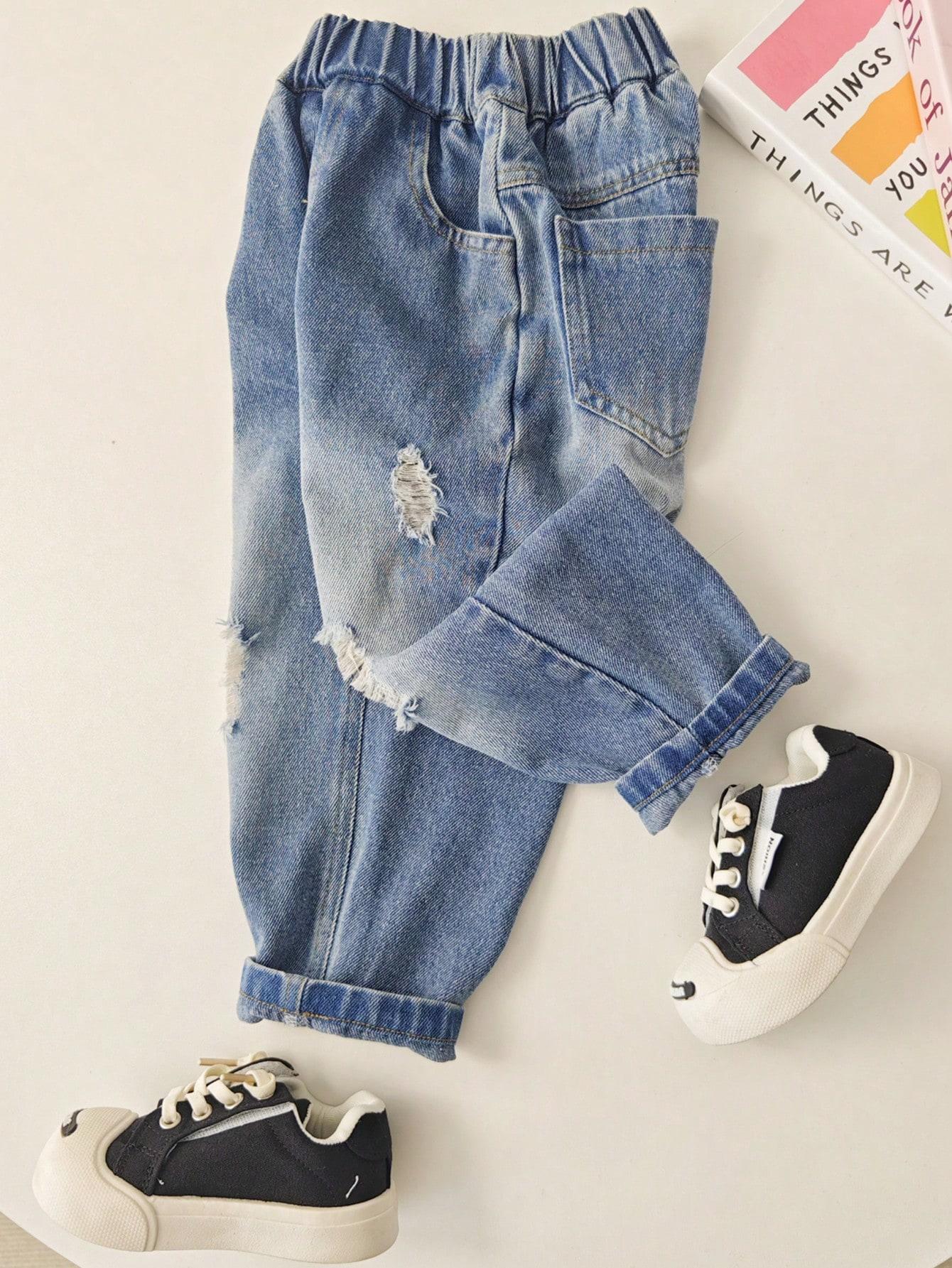 spodnie jeans przetarcia