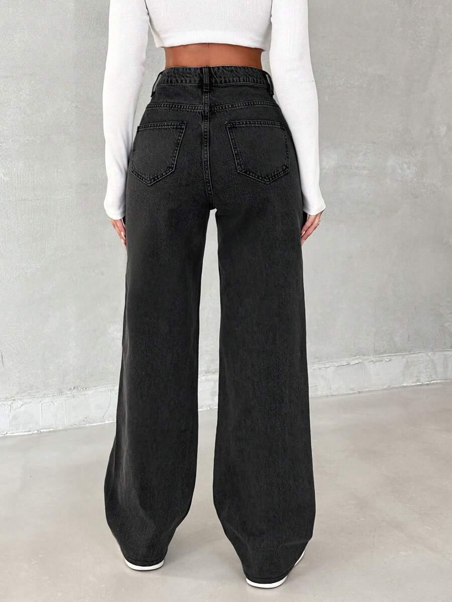 CZARNE SPODNIE JEANS 