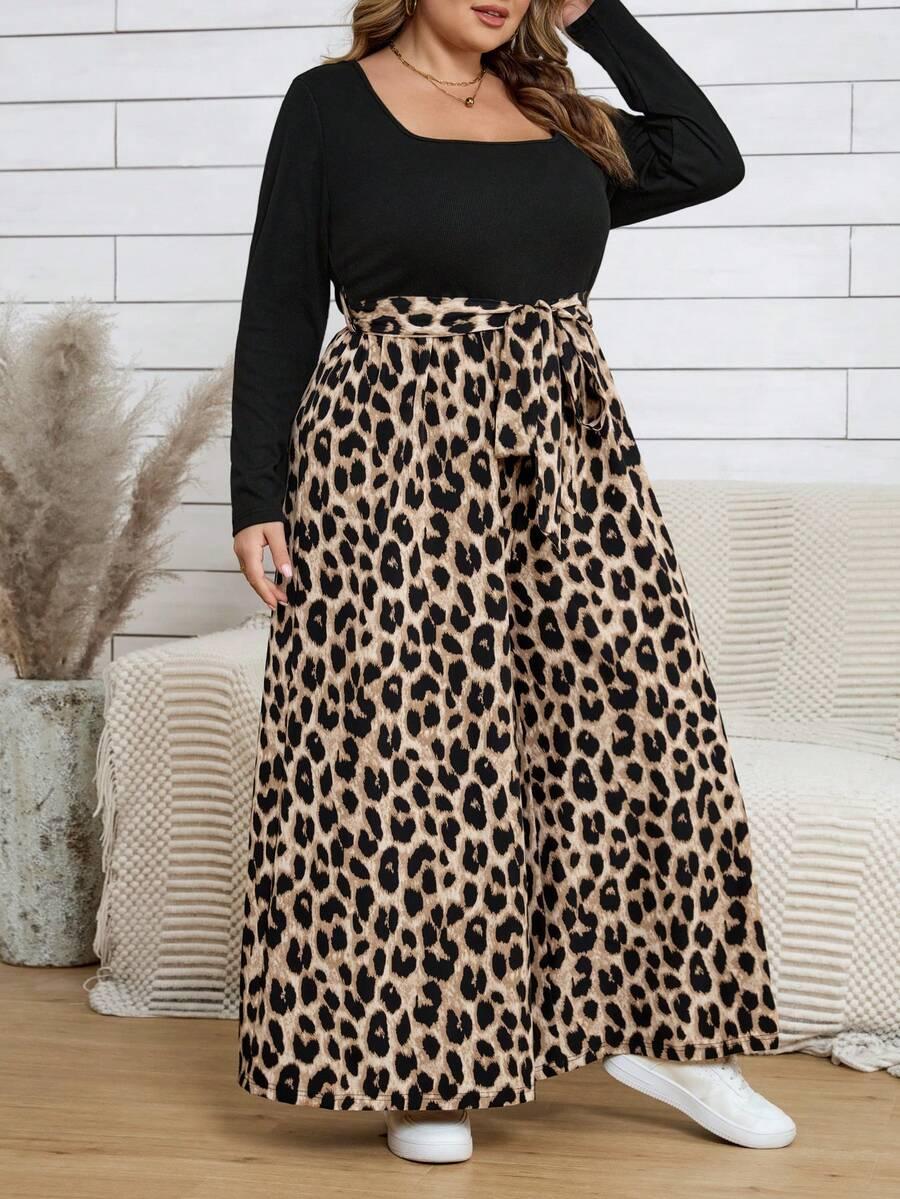 kombinezon długi rękaw animal print 