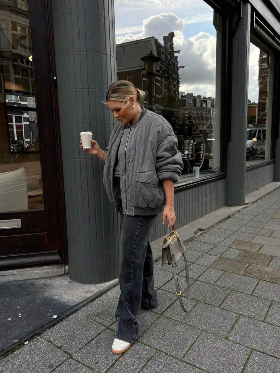 szara kurtka zamek