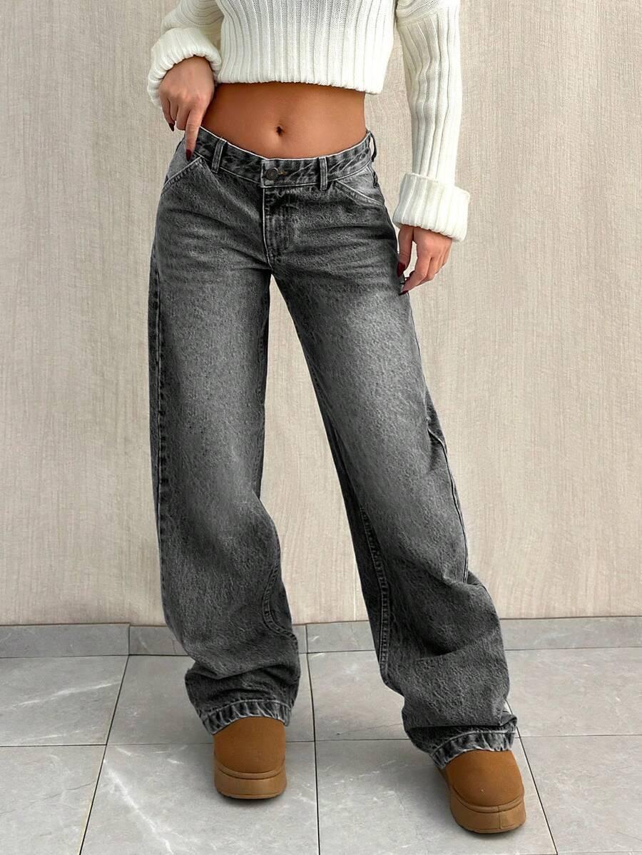 SZARE SPODNIE JEANS 