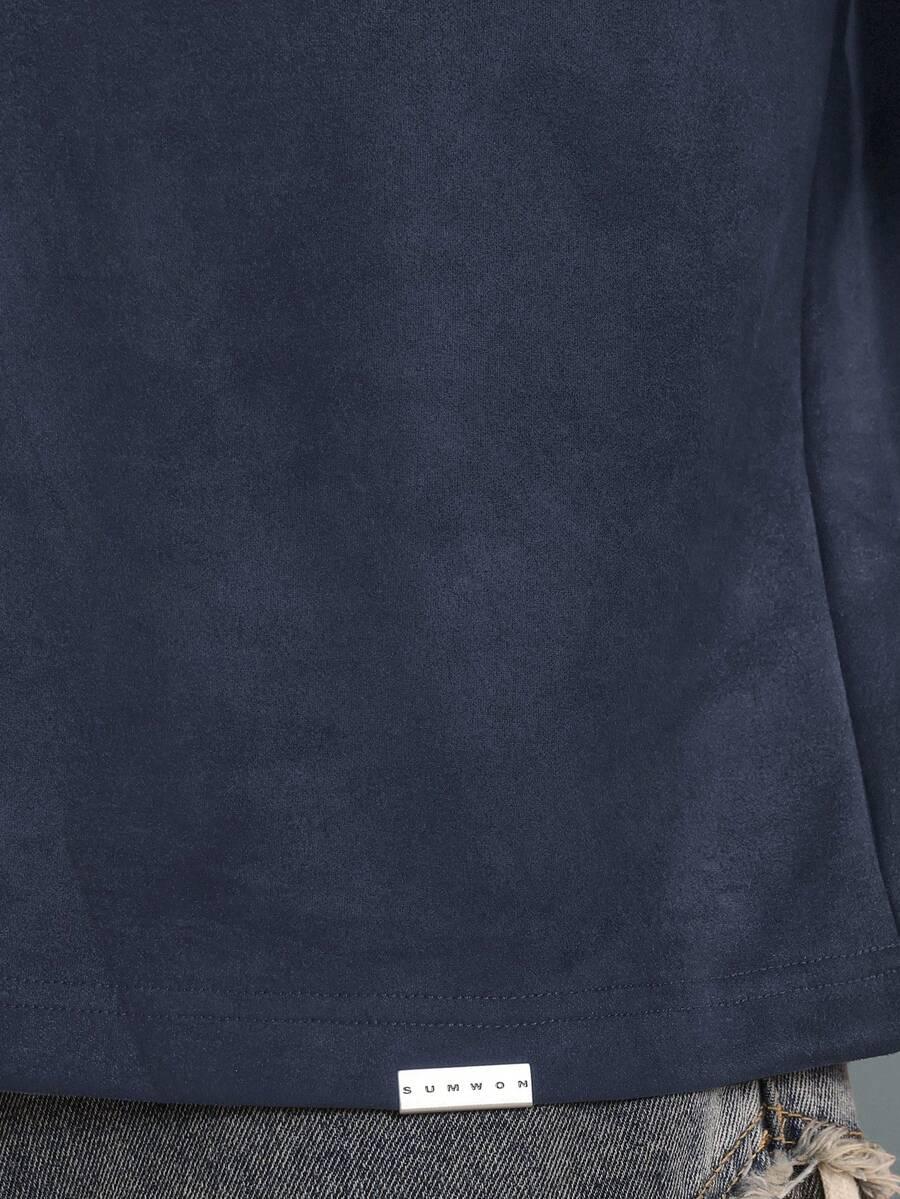NIEBIESKI T-SHIRT NAPIS