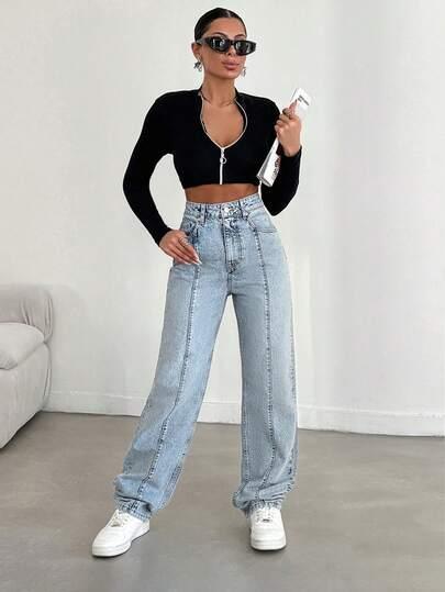 PROSTE SPODNIE JEANS