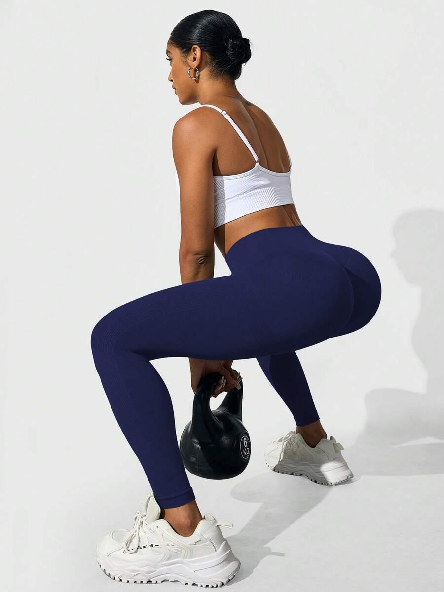 GRANATOWE LEGGINSY WYSOKI STAN
