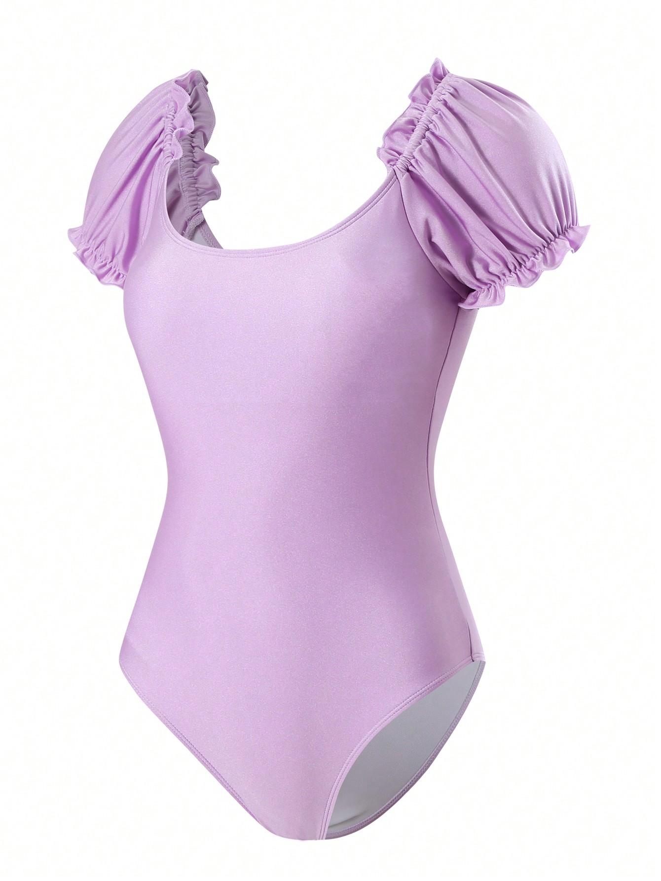 fioletowy jednoczęściowy strój kąpielowy połysk
