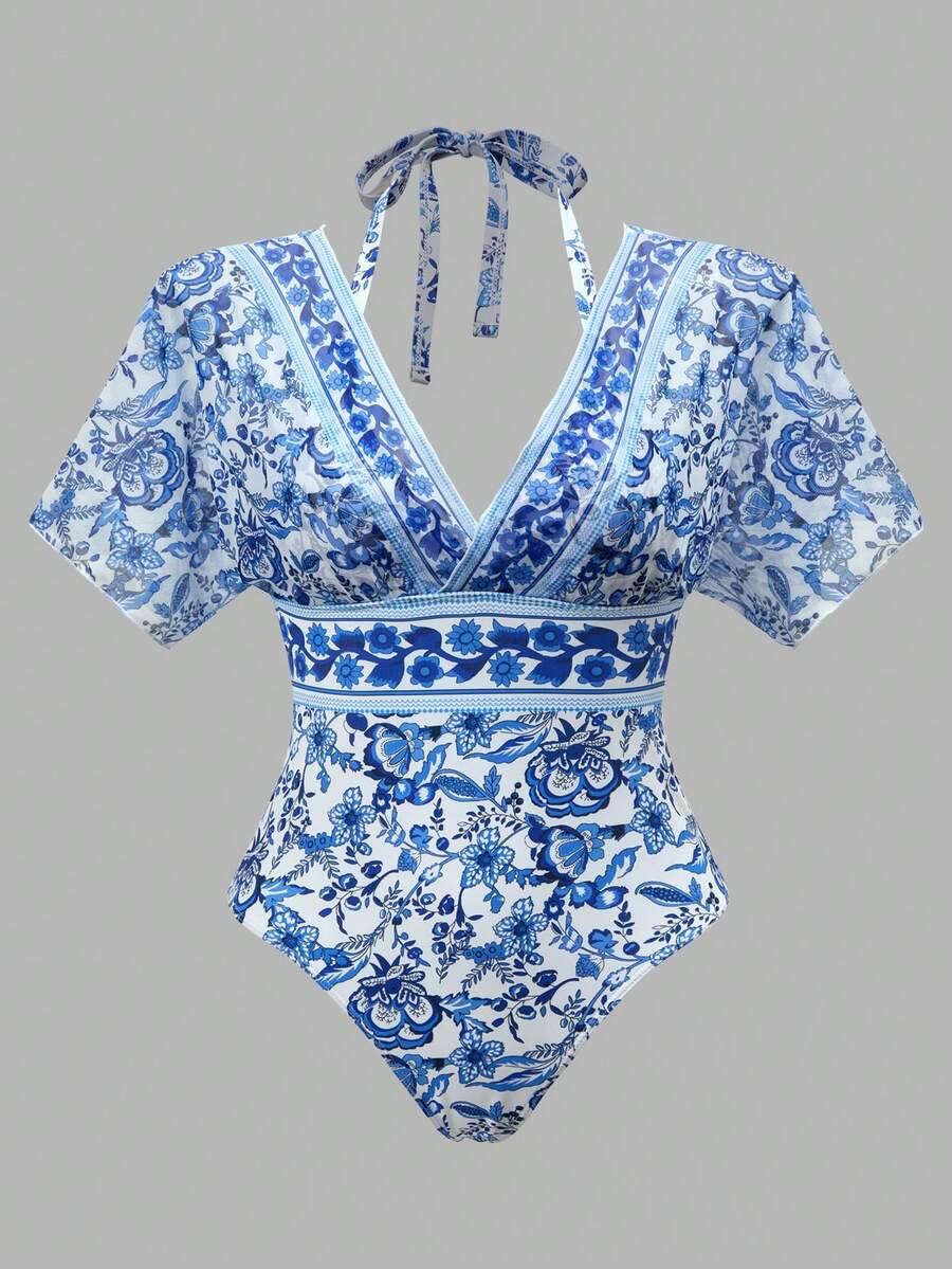 JEDNOCZĘŚCIOWY STRÓJ KĄPIELOWY Sarong print komplet