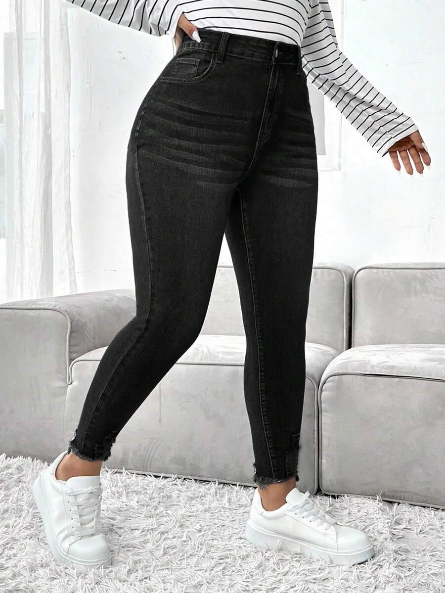 CZARNE SPODNIE JEANS