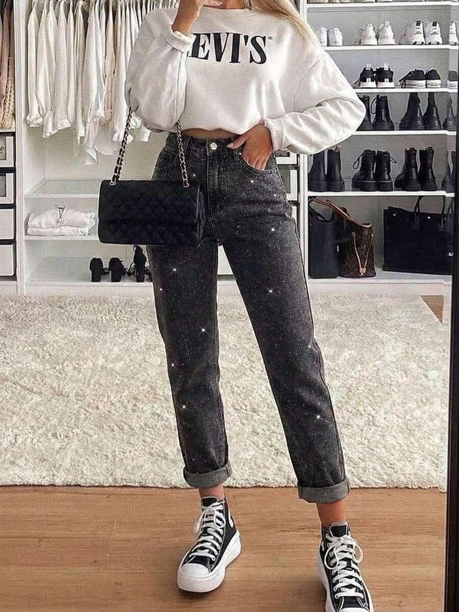 SZARE JEANSY CASUAL
