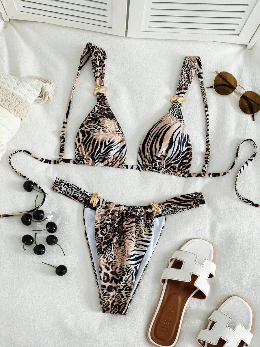 DWUCZĘŚCIOWY STRÓJ KĄPIELOWY ANIMAL PRINT