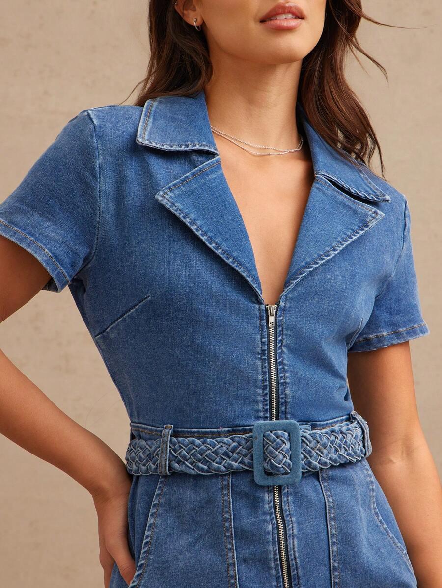 niebieska mini sukienka