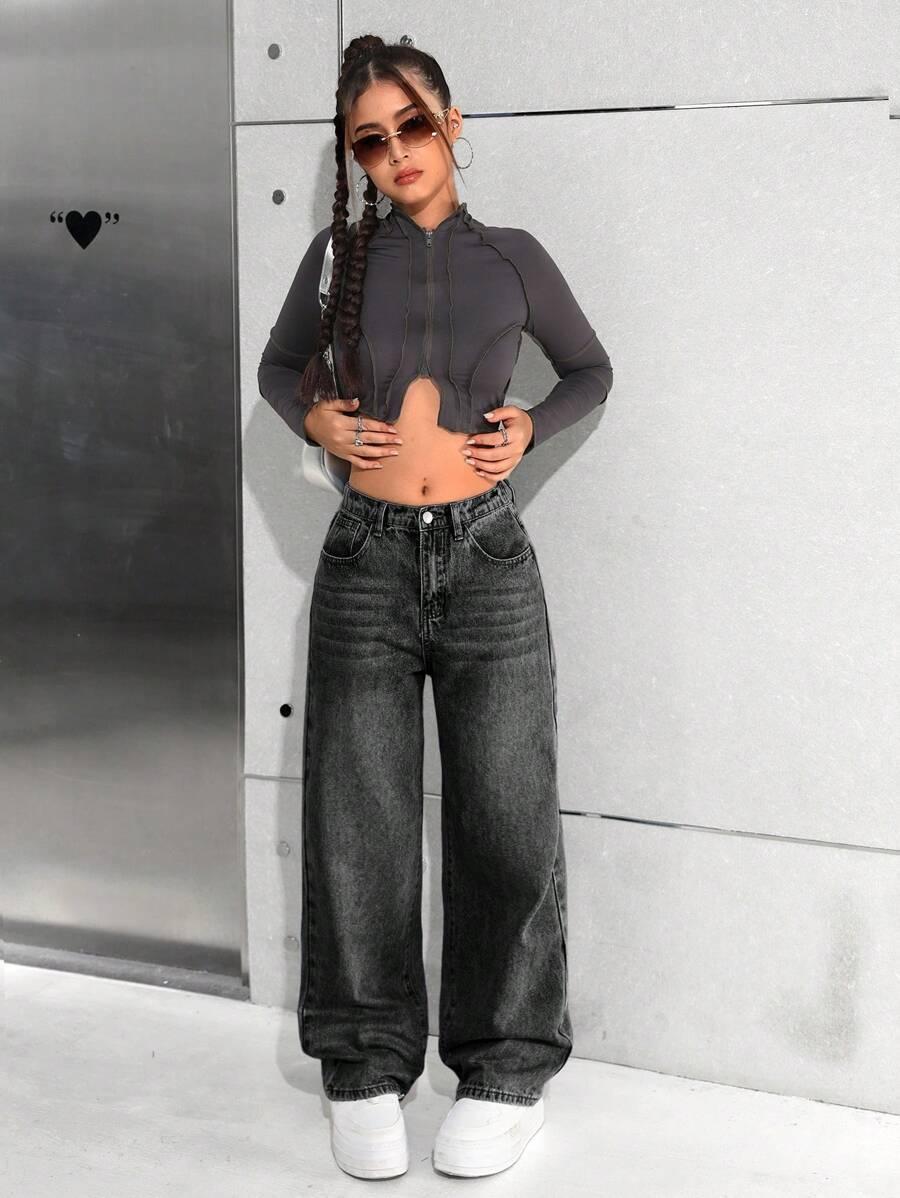 szerokie spodnie jeans