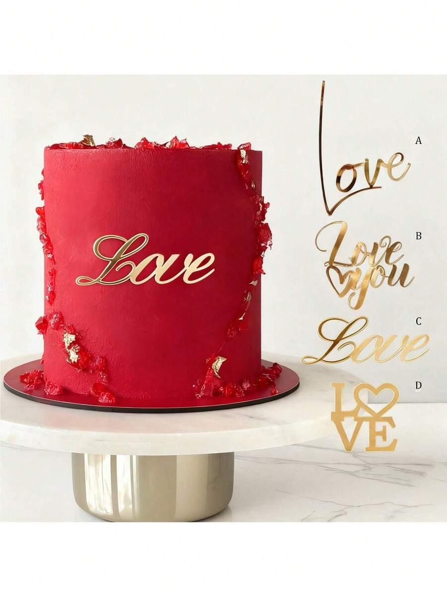 dekoracja na tort napis love