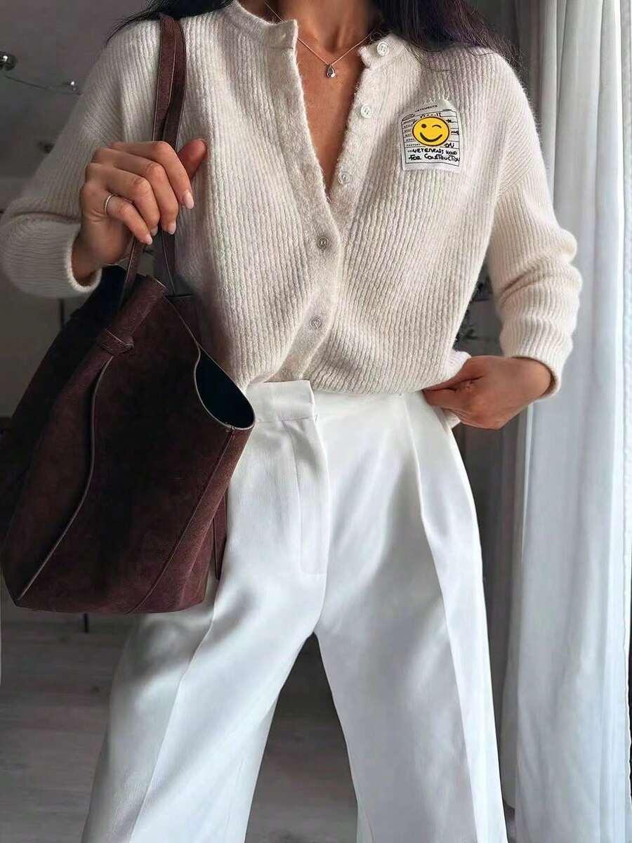 KREMOWY KARDIGAN GUZIKI