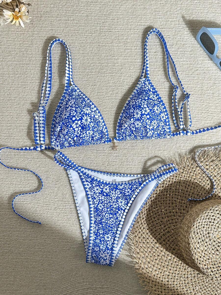góra od bikini wzór kwiaty