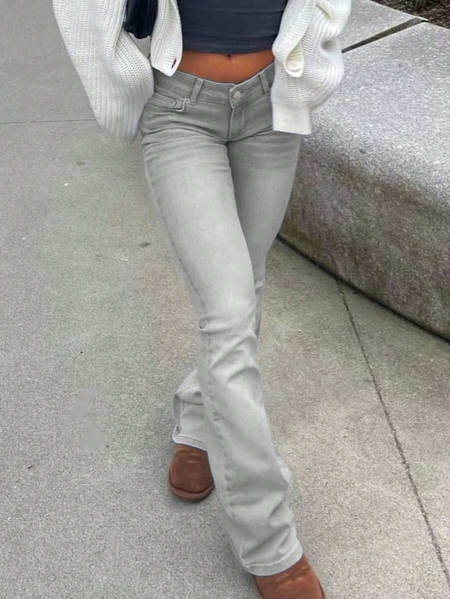 SZARE SPODNIE JEANS