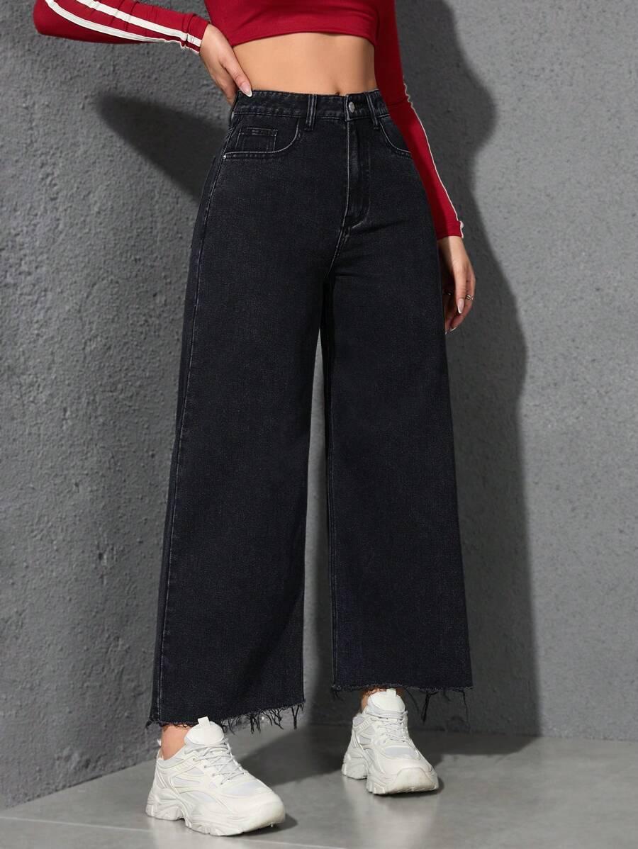 CZARNE SPODNIE JEANS 
