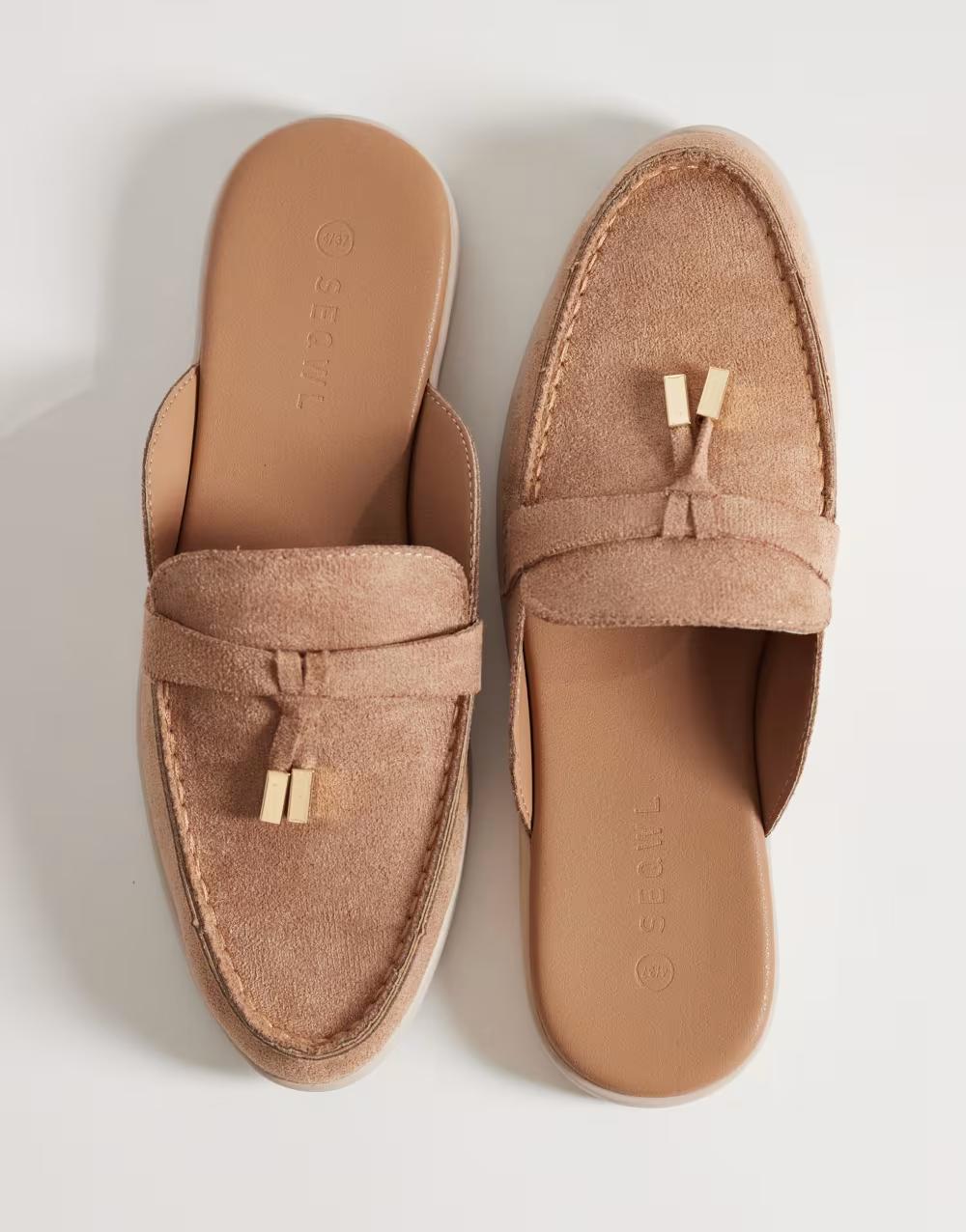 klapki zdobienie frędzle casual wide fit