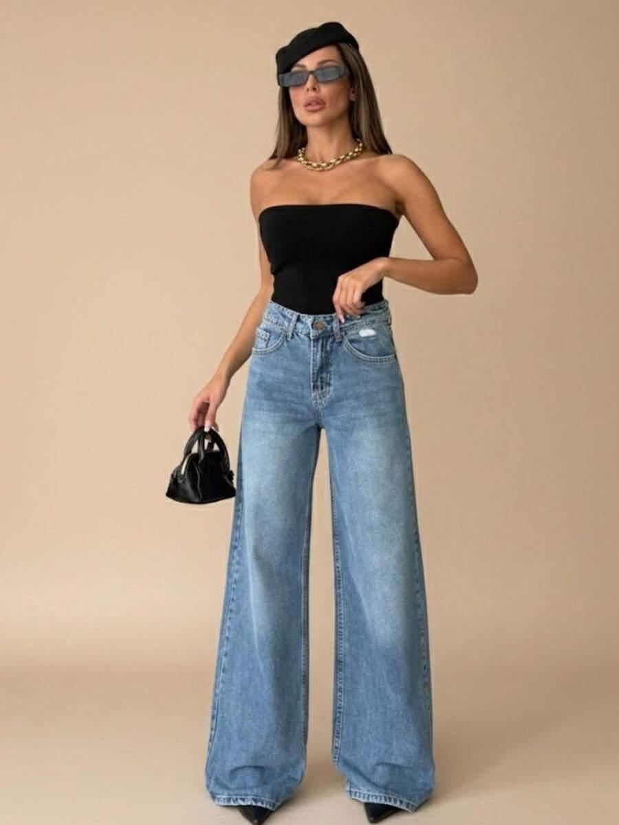 NIEBIESKIE SPODNIE JEANS