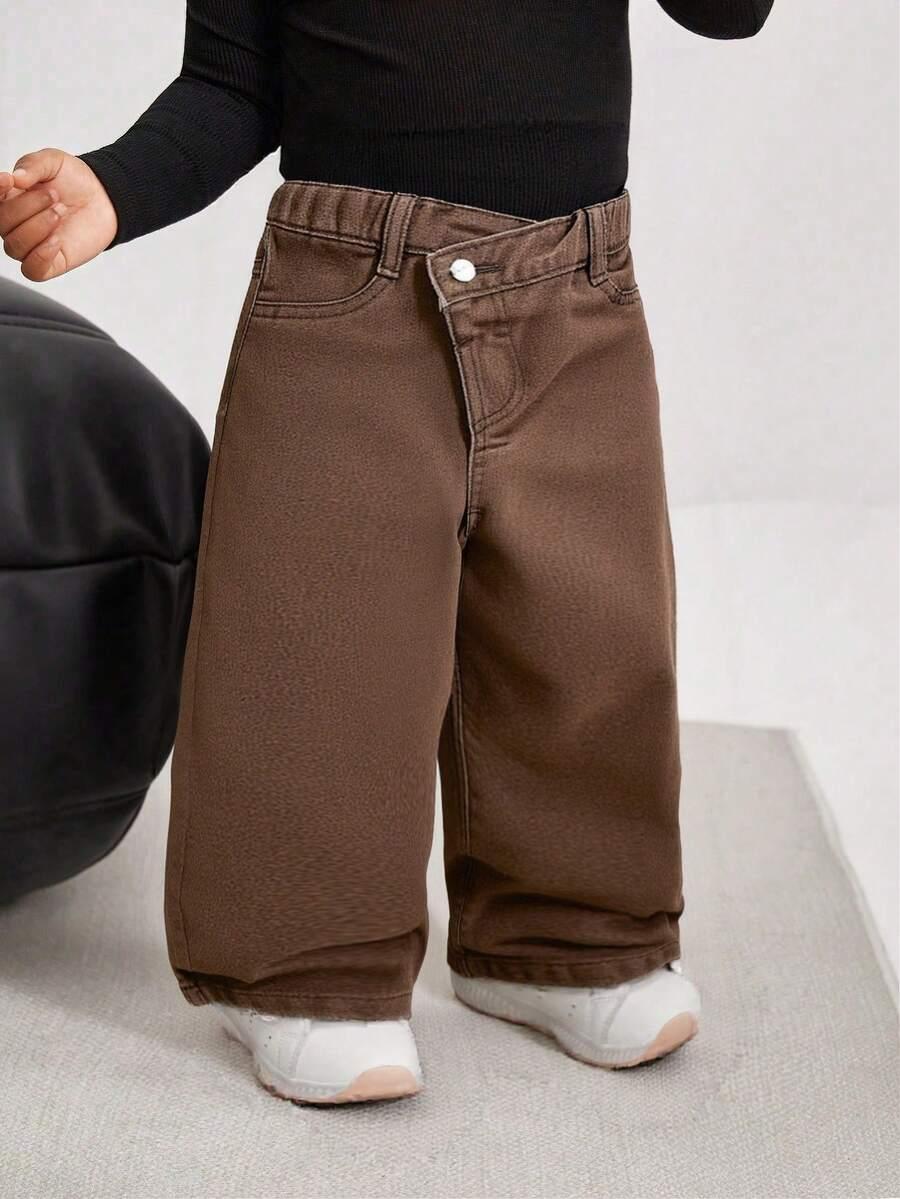 BRĄZOWE SPODNIE jeans