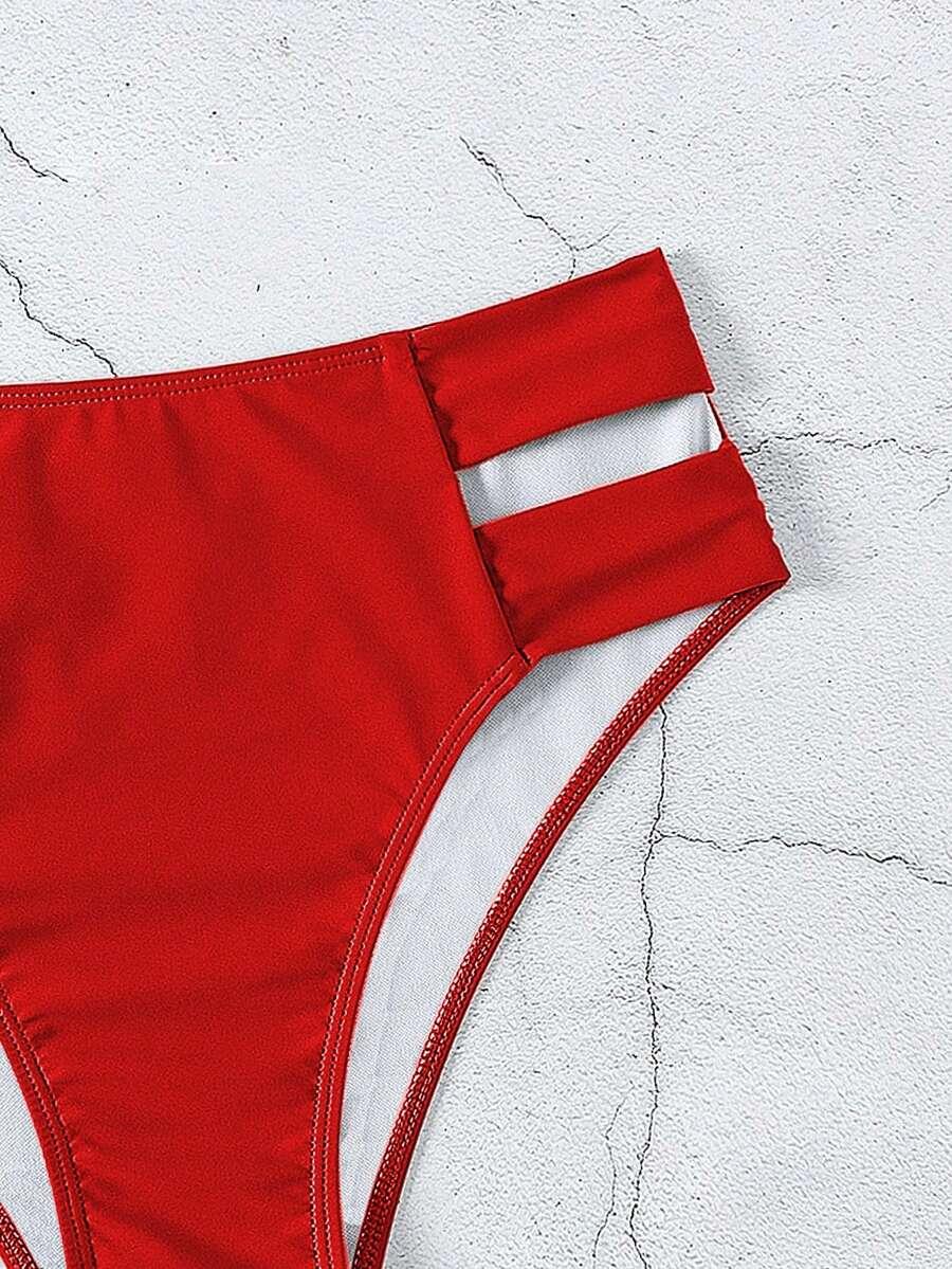 czerwony dół od bikini wycięcia