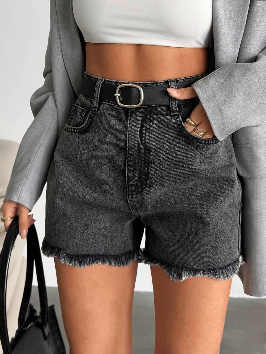 szare spodenki jeans 