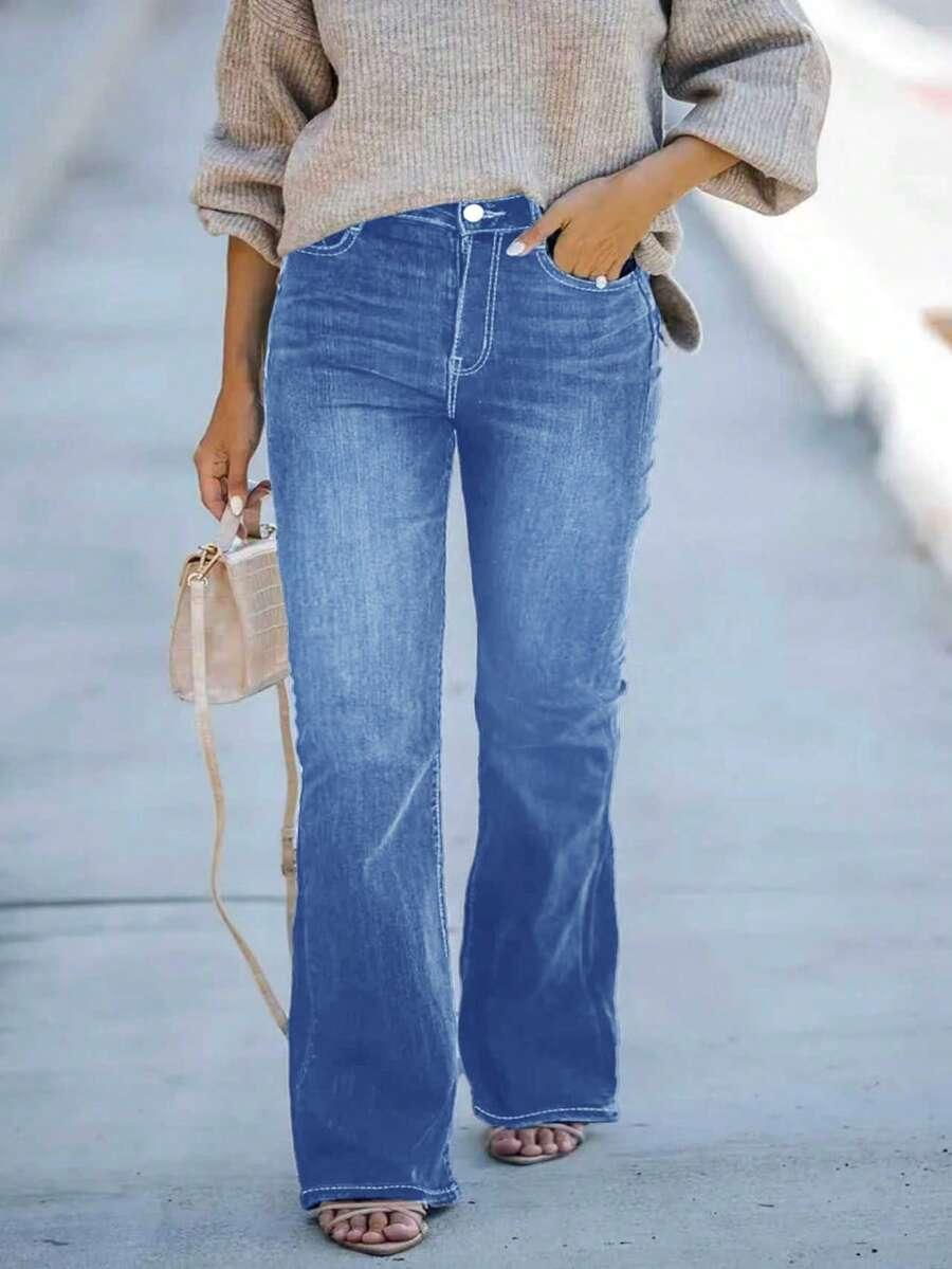 niebieskie jeansy kieszenie 