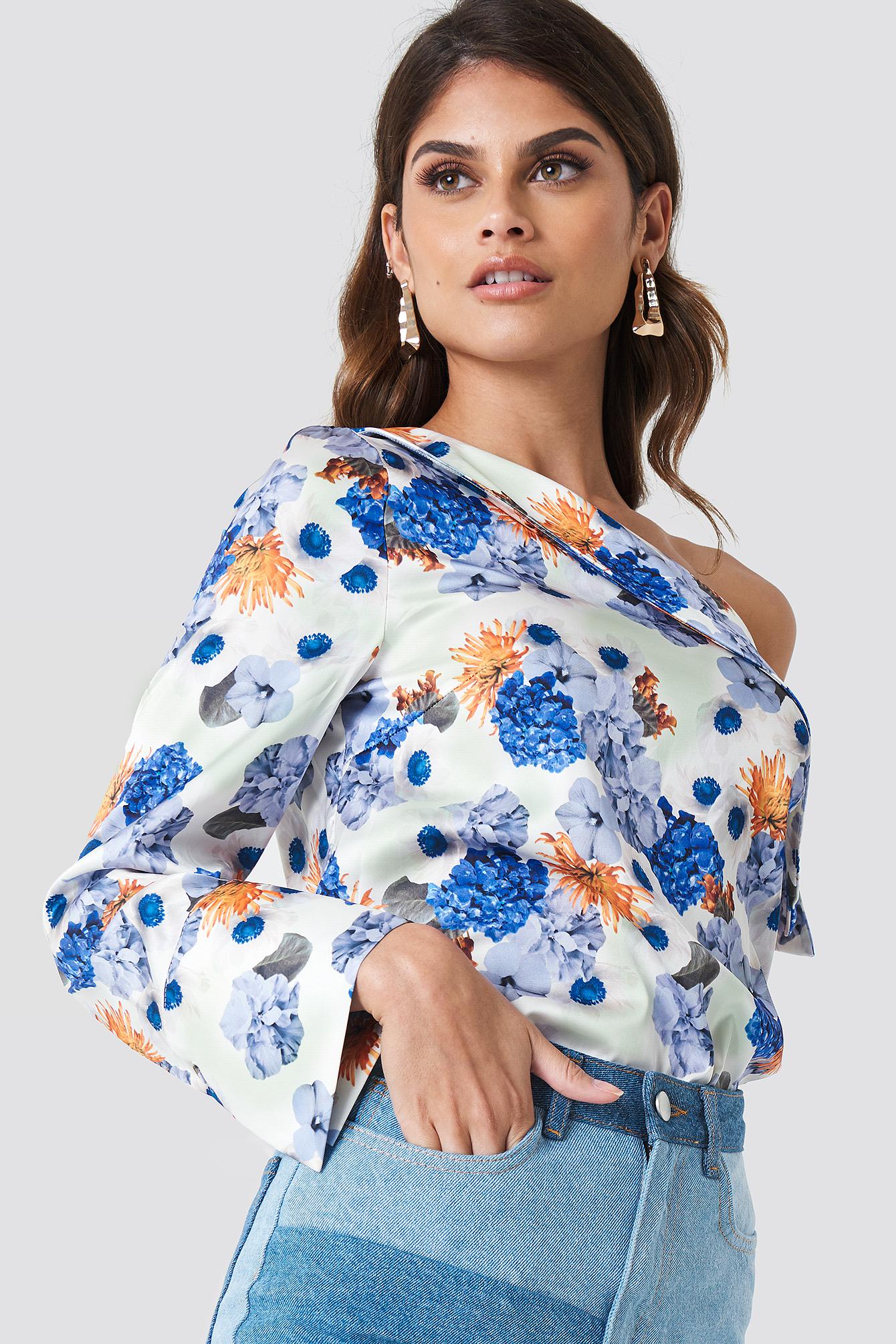 ASYMETRYCZNA BLUZKA FLORAL PRINT