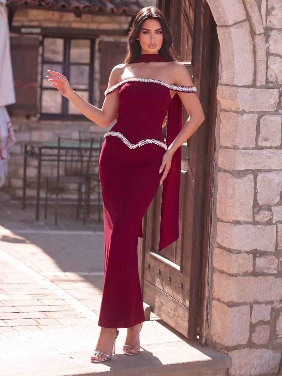czerwona maxi sukienka