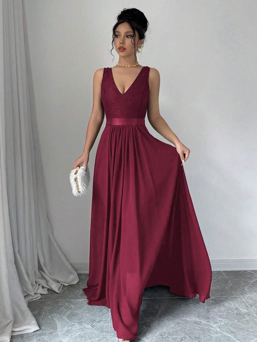 CZERWONA MAXI SUKIENKA