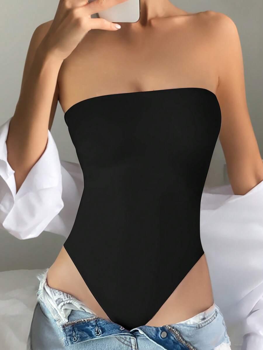 CZARNE BODY ODKRYTE RAMIONA 
