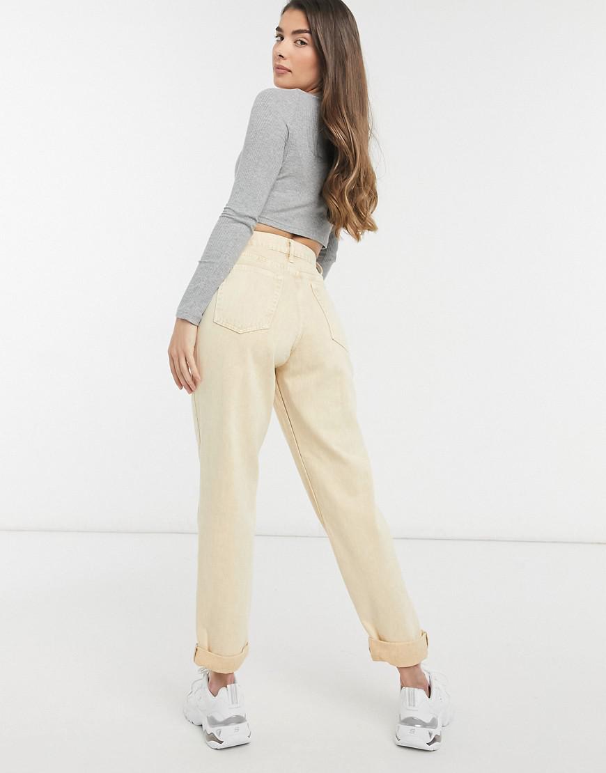 BEŻOWE SPODNIE JEANS 