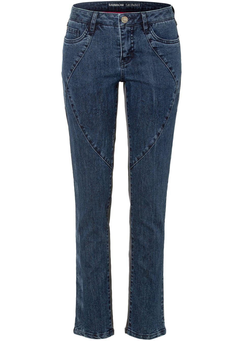DWUKOLOROWE JEANSY DAMSKIE 