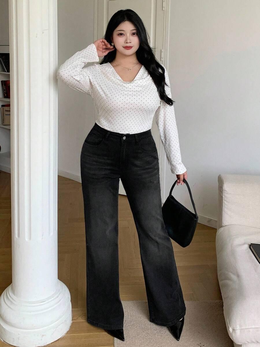 CZARNE SPODNIE JEANS