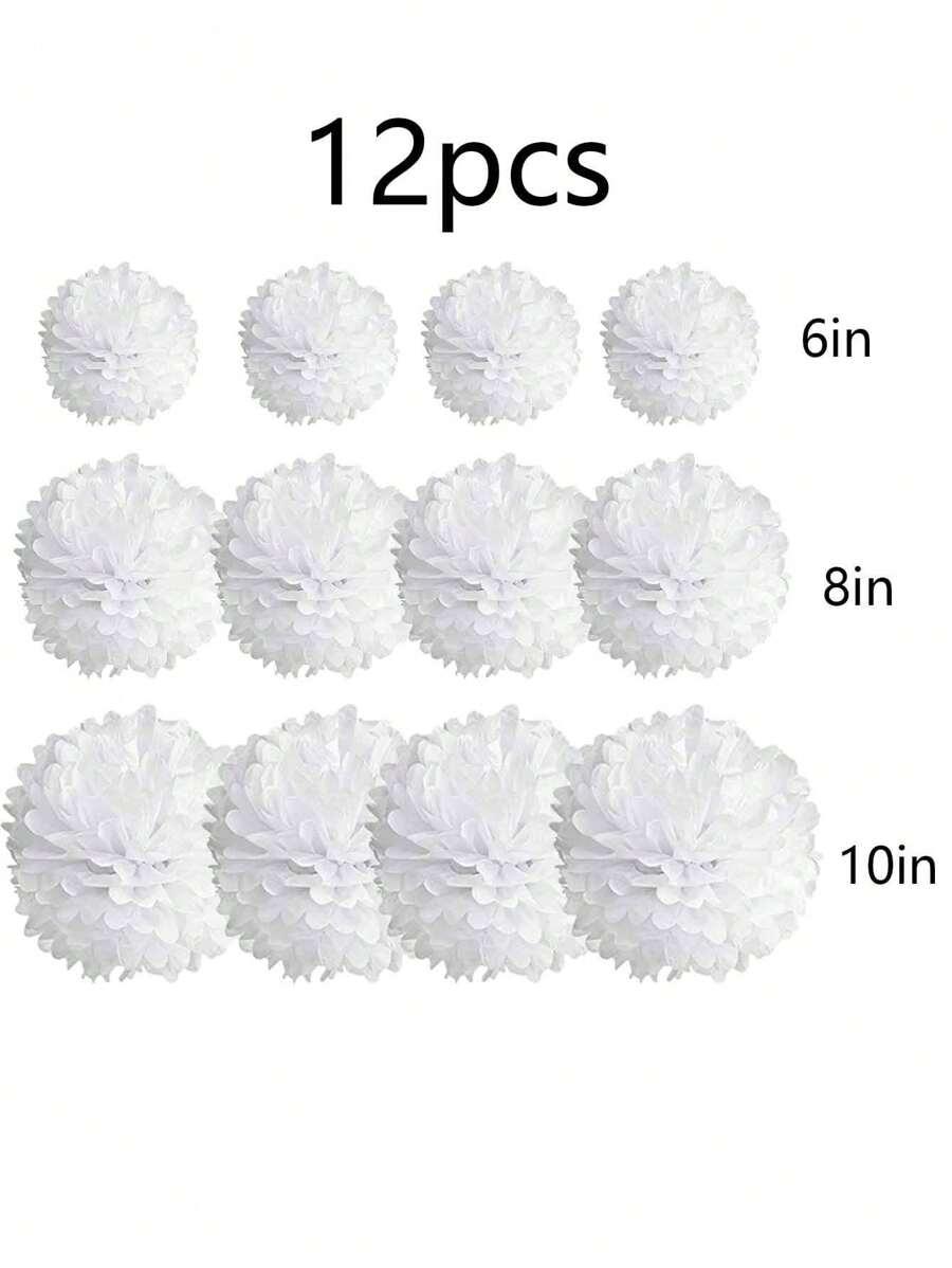 białą dekoracja wisząca 12-pack