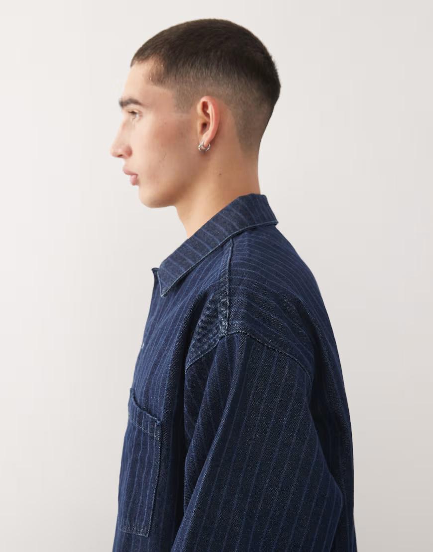GRANATOWA KURTKA JEANS PASKI