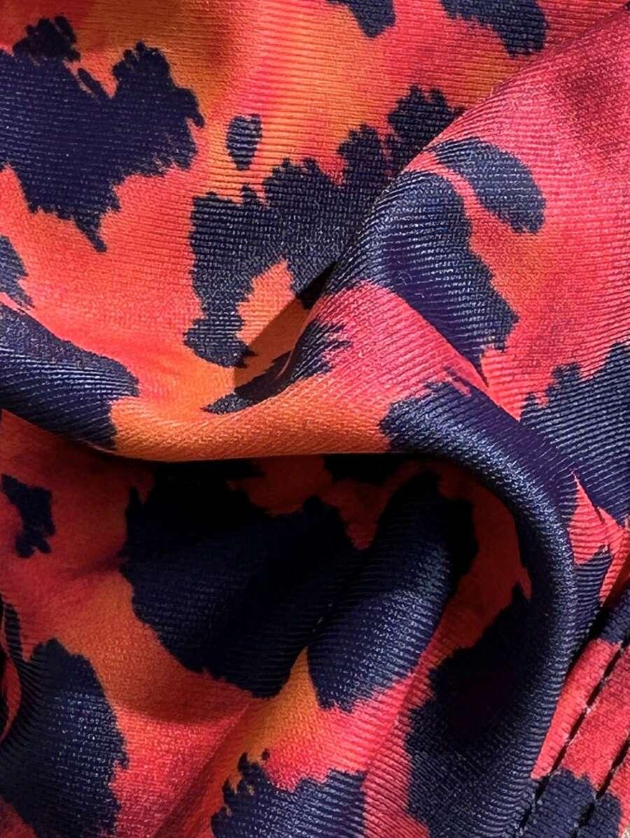 dwuczęściowy strój kąpielowy animal print
