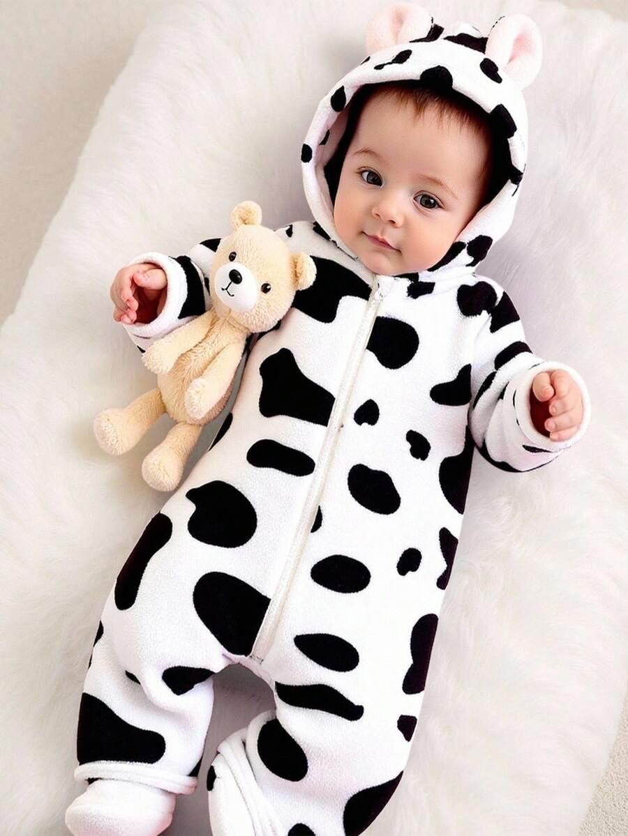 kombinezon animal print uszy zamek