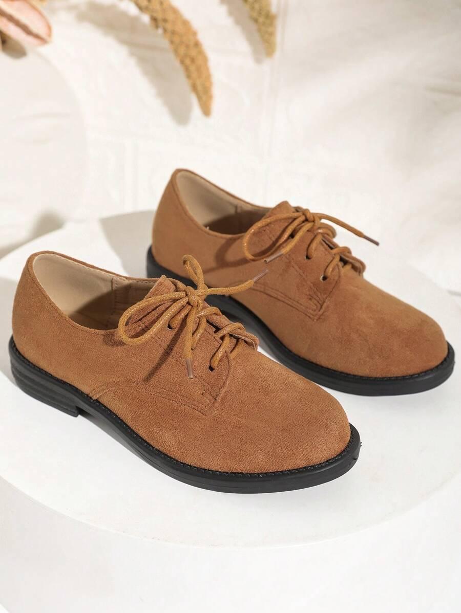 BRĄZOWE BUTY SZNUROWANE