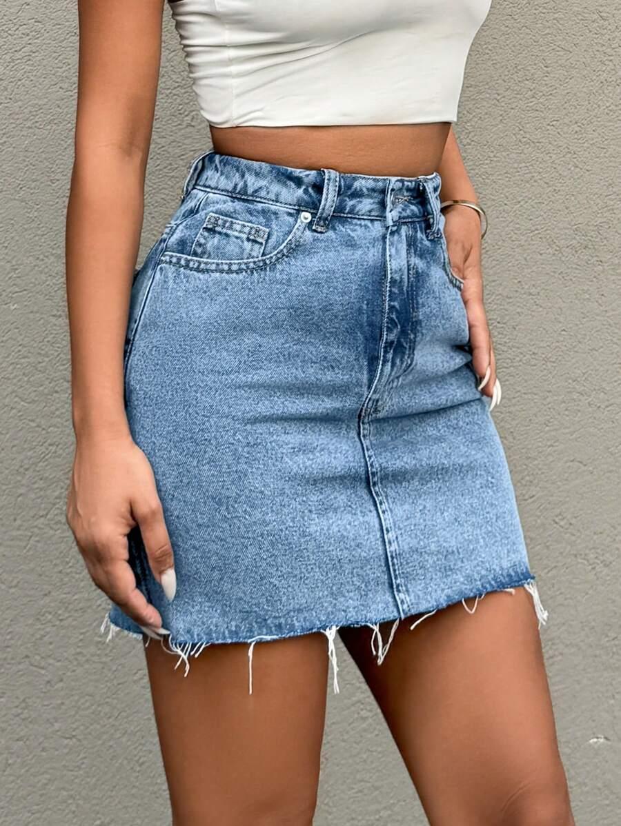 NIEBIESKA MINI SPÓDNICA JEANS 