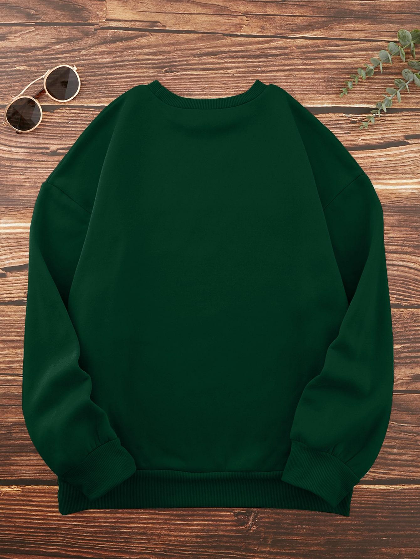 zielona bluza nadruk