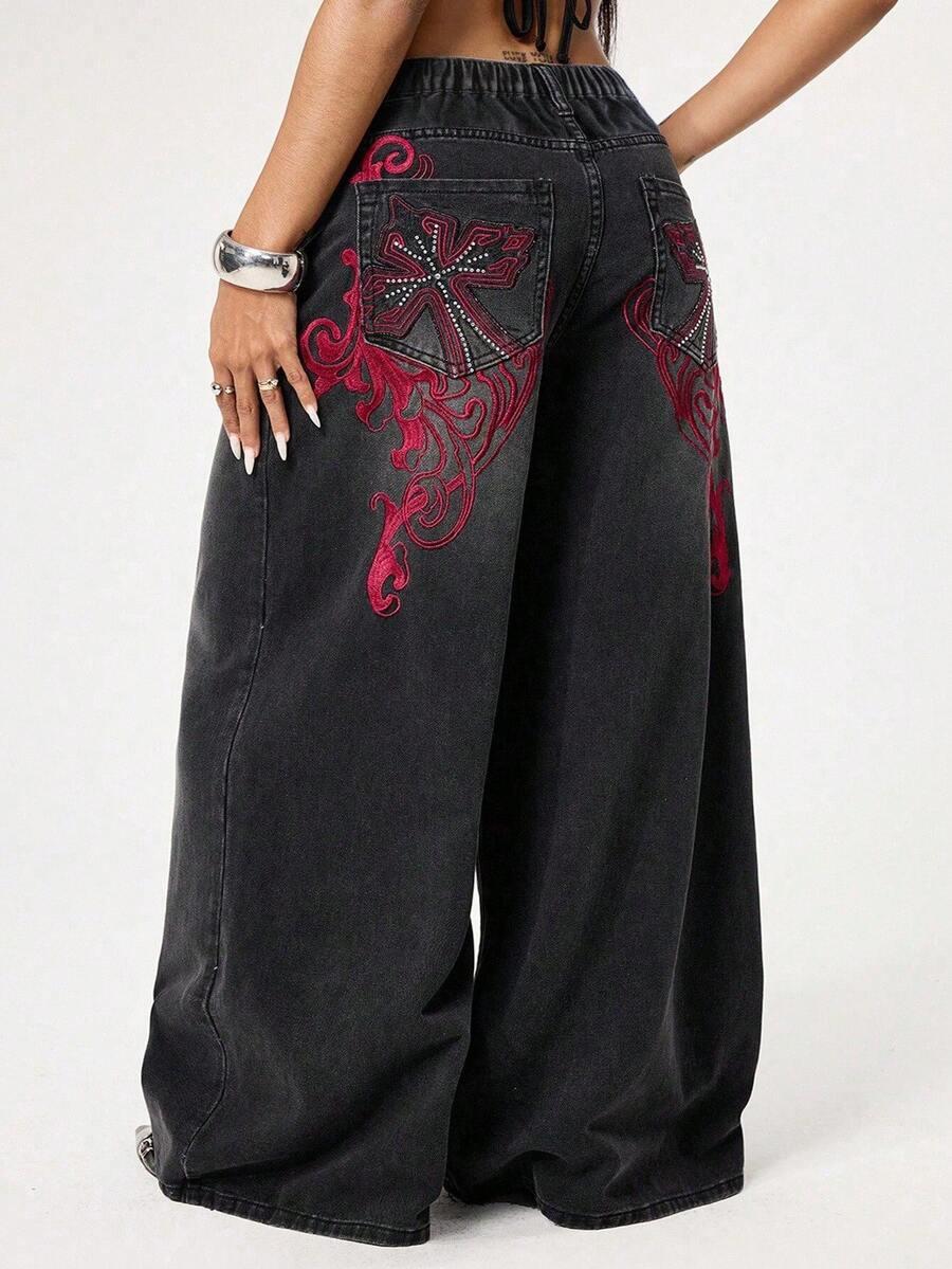 CZARNE SPODNIE JEANS