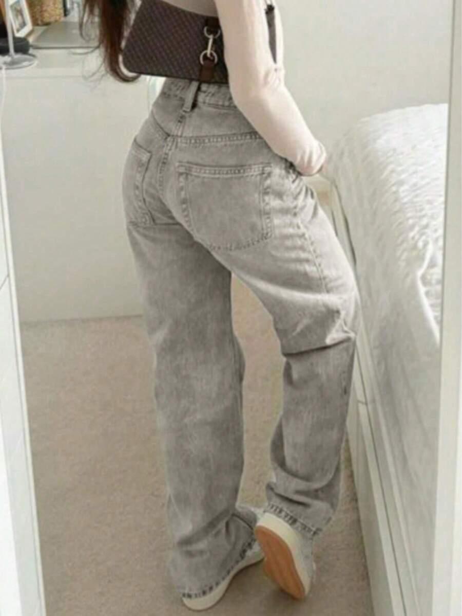 SZARE SPODNIE JEANS