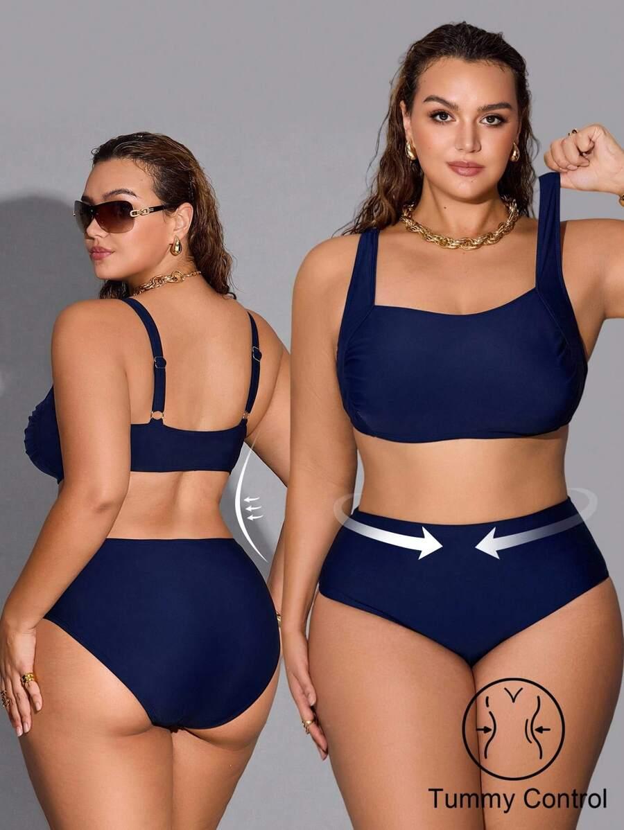 granatowy komplet bikini 