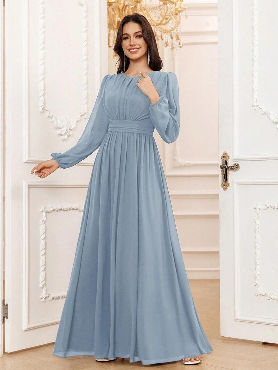 niebieska maxi sukienka